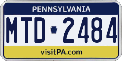 PA license plate MTD2484