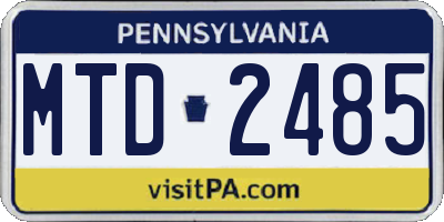 PA license plate MTD2485