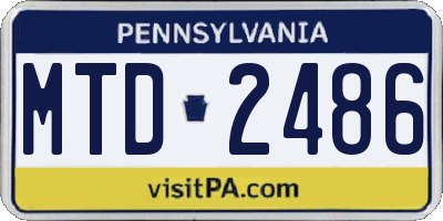 PA license plate MTD2486