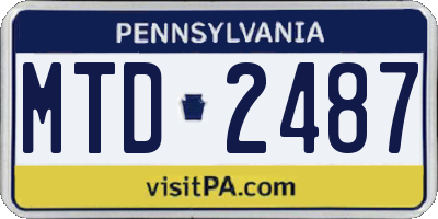 PA license plate MTD2487