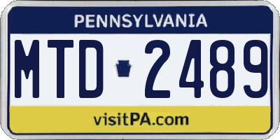 PA license plate MTD2489