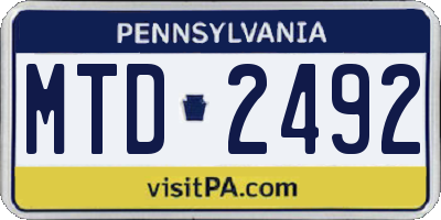 PA license plate MTD2492