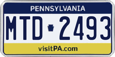 PA license plate MTD2493