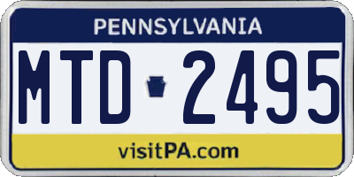 PA license plate MTD2495