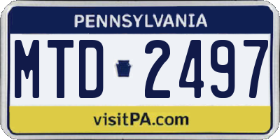 PA license plate MTD2497
