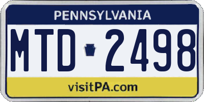 PA license plate MTD2498