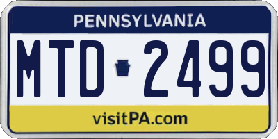 PA license plate MTD2499