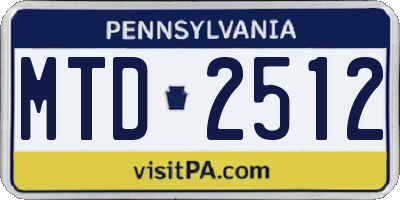 PA license plate MTD2512