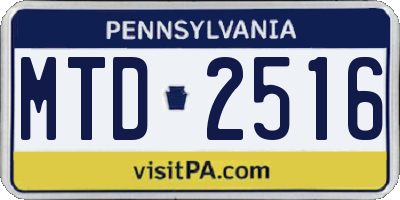 PA license plate MTD2516