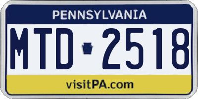 PA license plate MTD2518