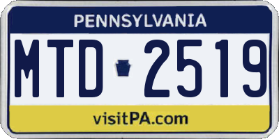PA license plate MTD2519