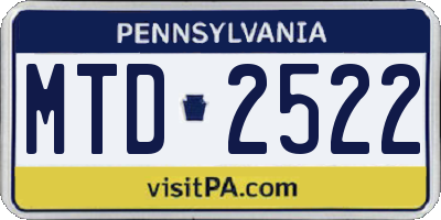 PA license plate MTD2522