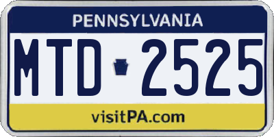 PA license plate MTD2525