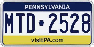 PA license plate MTD2528