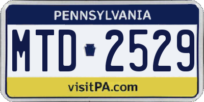 PA license plate MTD2529