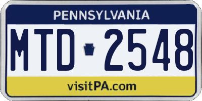 PA license plate MTD2548