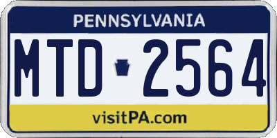 PA license plate MTD2564