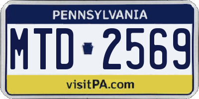 PA license plate MTD2569