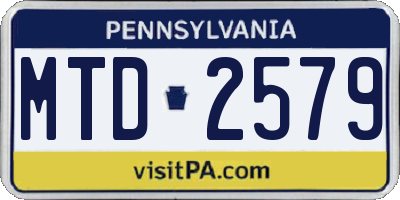 PA license plate MTD2579