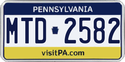 PA license plate MTD2582