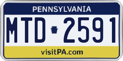 PA license plate MTD2591