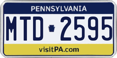 PA license plate MTD2595