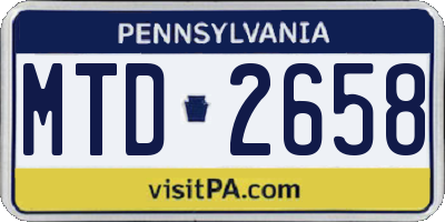 PA license plate MTD2658