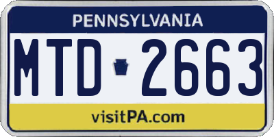 PA license plate MTD2663