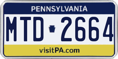 PA license plate MTD2664
