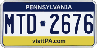 PA license plate MTD2676