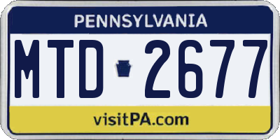 PA license plate MTD2677