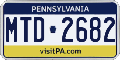 PA license plate MTD2682
