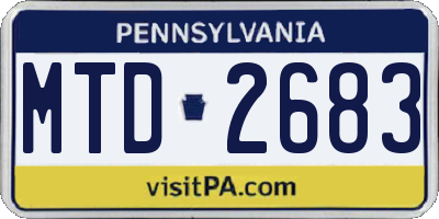 PA license plate MTD2683