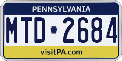 PA license plate MTD2684