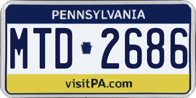 PA license plate MTD2686