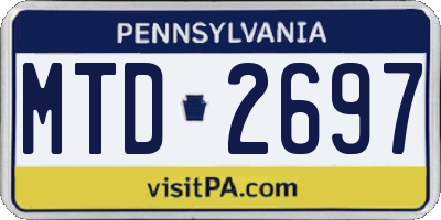 PA license plate MTD2697