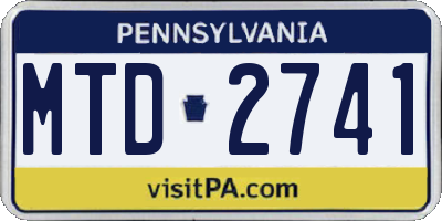 PA license plate MTD2741