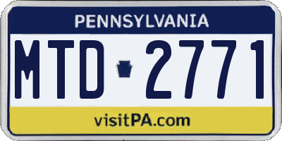 PA license plate MTD2771