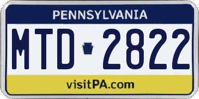 PA license plate MTD2822