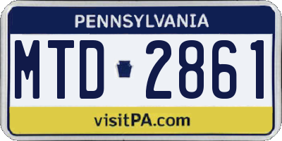 PA license plate MTD2861