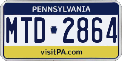 PA license plate MTD2864