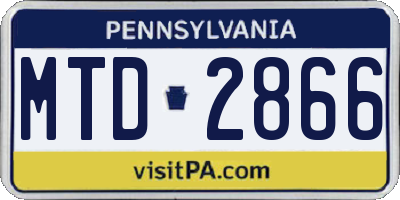 PA license plate MTD2866