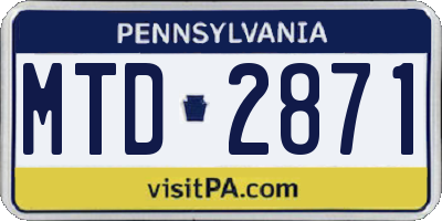 PA license plate MTD2871