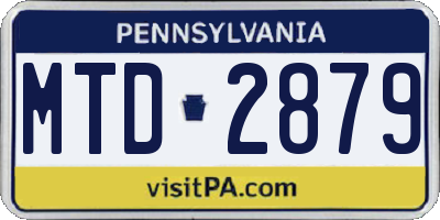PA license plate MTD2879