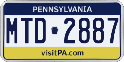 PA license plate MTD2887