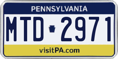 PA license plate MTD2971