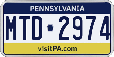 PA license plate MTD2974