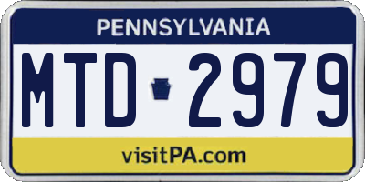 PA license plate MTD2979