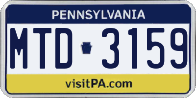 PA license plate MTD3159