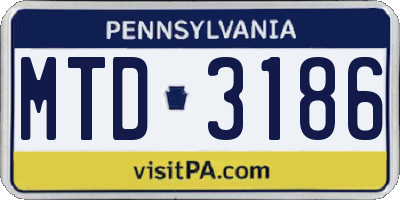 PA license plate MTD3186